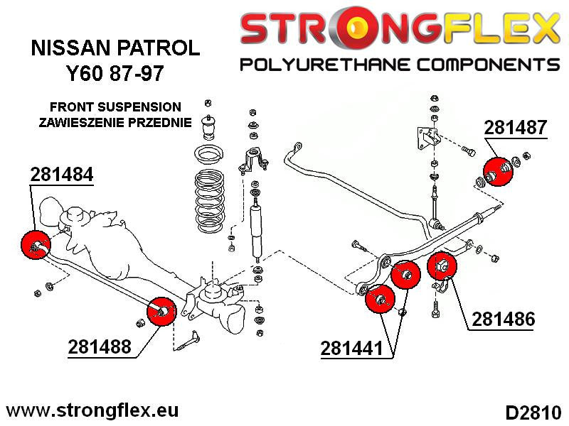 281441B Radius arm to diff mount Standard (Red) Nissan Patrol / Safari IV (87-97) Y60