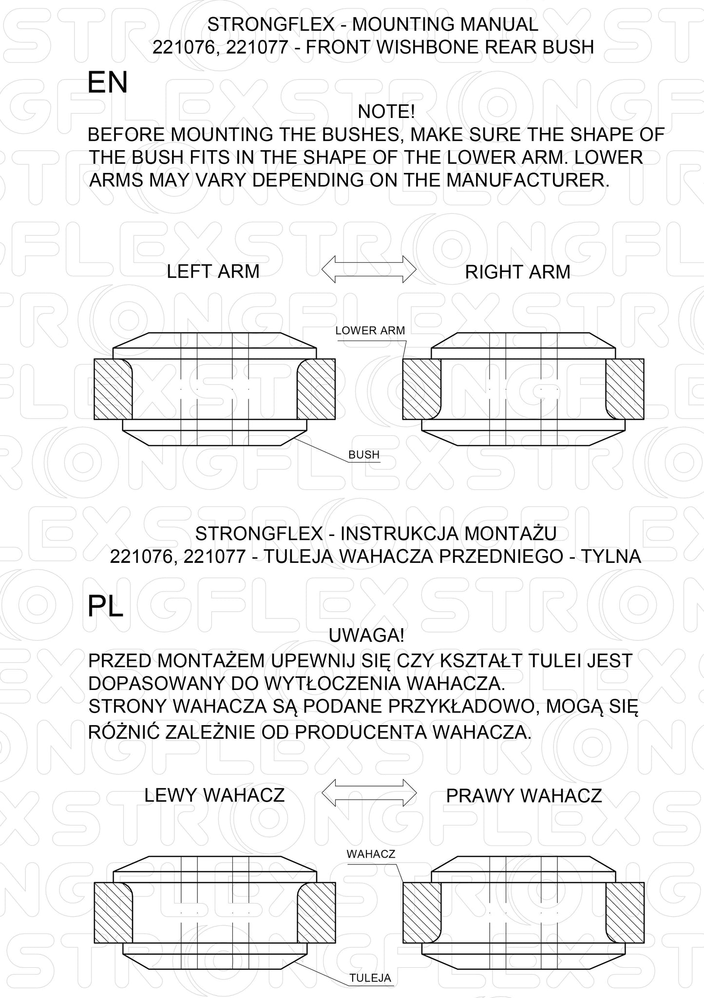 221076B Front wishbone rear bush Standard (Red) Seat Arosa 6H (98-04)