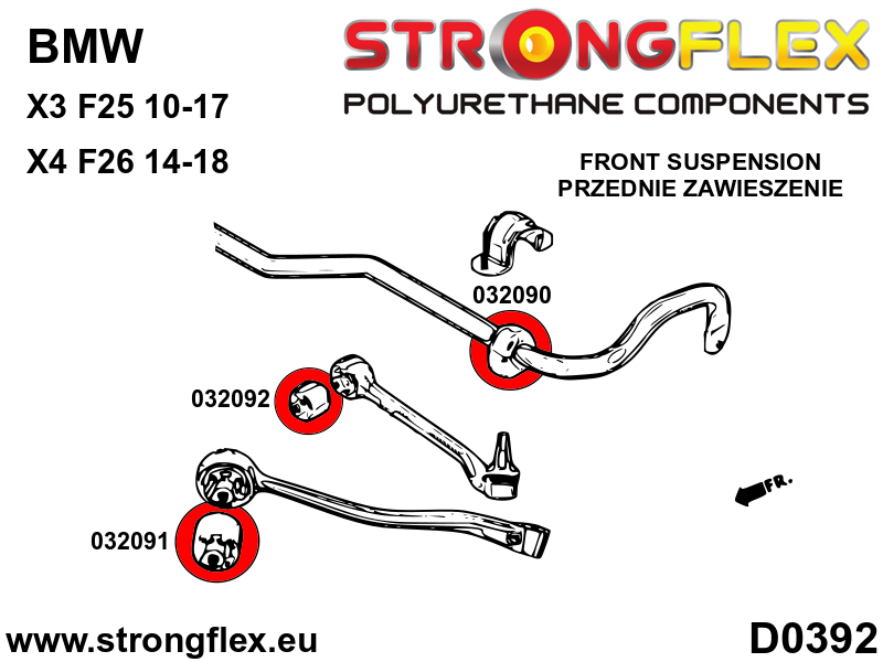 032091A Front suspension - front bush SPORT Sport (Yellow) BMW X3 II (10-17) F25
