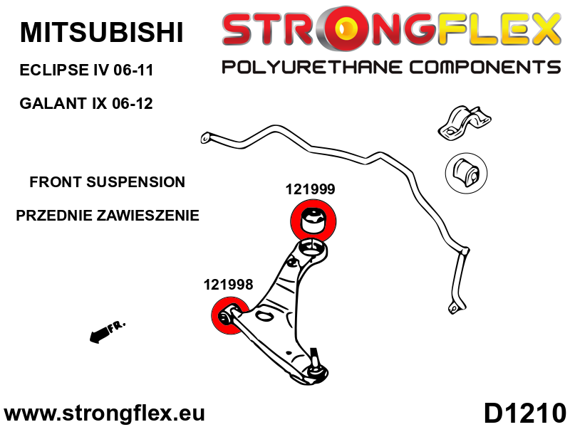 121998A Front control arm – front bush SPORT Sport (Yellow) Mitsubishi Galant IX (06-12)