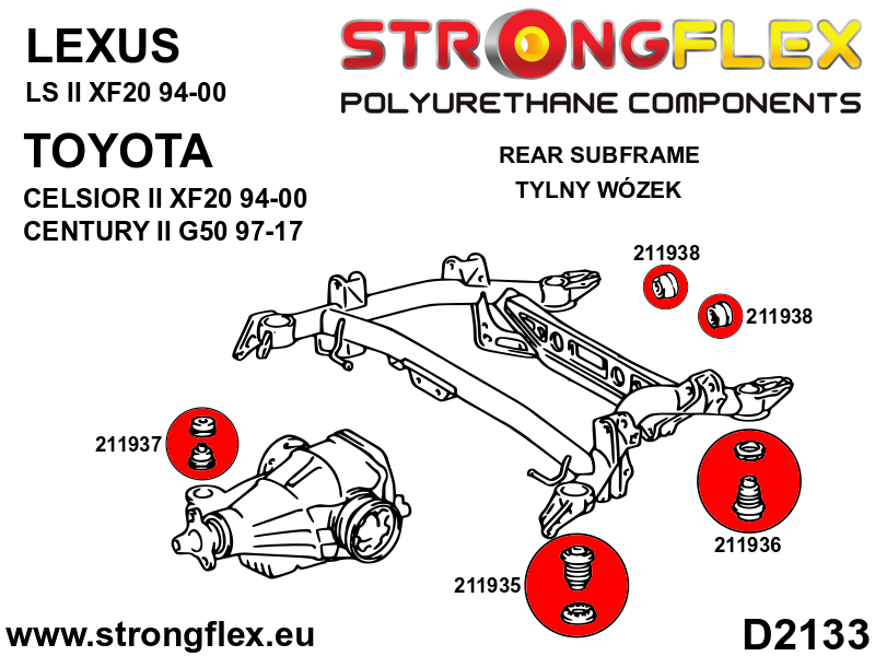 211937B Rear differential – front bush Standard (Red) Lexus LS I (89-94) XF10