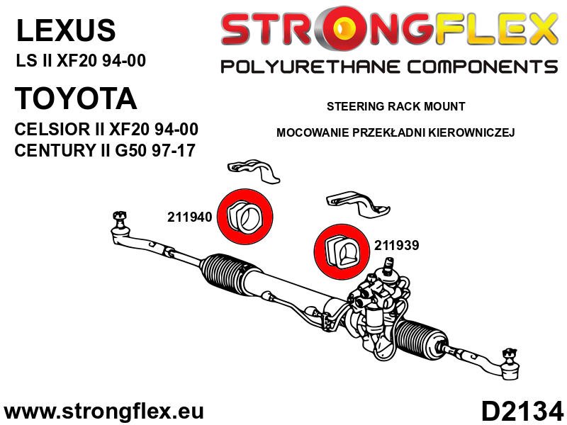 211939A Steering rack clamp bush SPORT Sport (Yellow) Lexus LS II (94-00) XF20