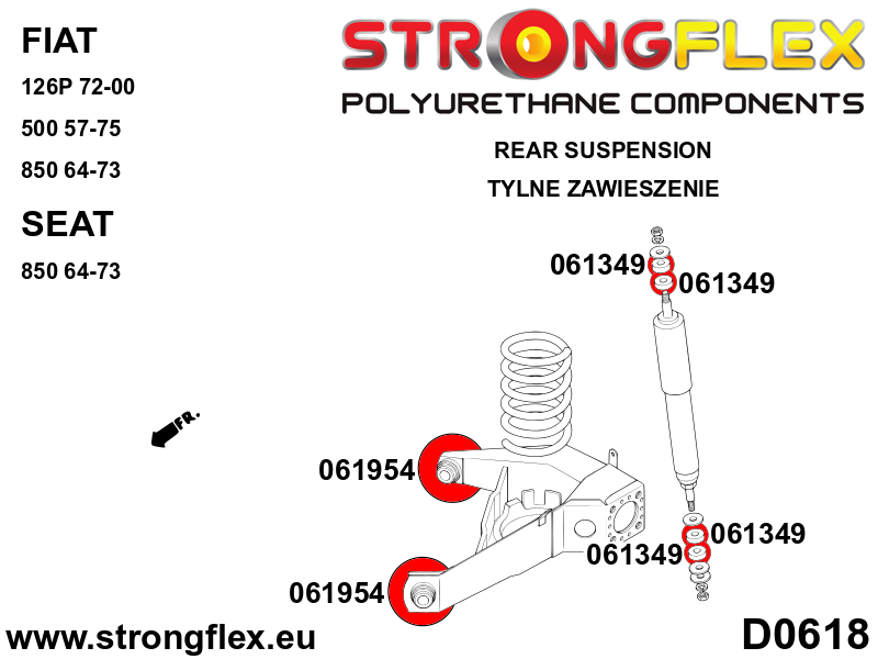 061349A Shock absorber mounting SPORT Sport (Yellow) Fiat 126P (72-00)