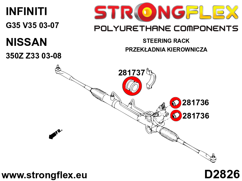 286199A Full suspension bush kit SPORT Sport (Yellow) Nissan 350Z (02-08) Z33