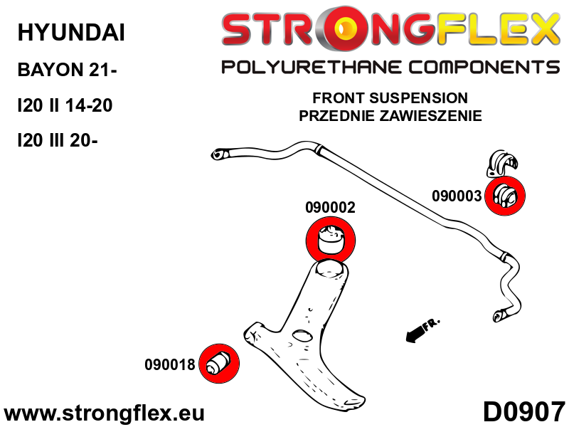 090003A Front anti roll bar bush SPORT Sport (Yellow) Kia Picanto II TA (11-16)