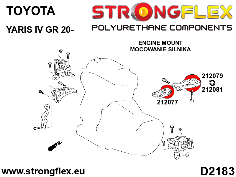 212077A Transmision mount SPORT Sport (Yellow) Toyota Yaris IV (19-) P21/PA1/PH1