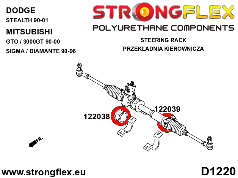 122039A Steering rack bush SPORT Sport (Yellow) Dodge Stealth (90-01) FWD