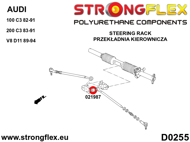021987A Rear wishbone link bushing / Steering tie rod bushing SPORT Sport (Yellow) Audi A8 / S8 D2 (94-02)