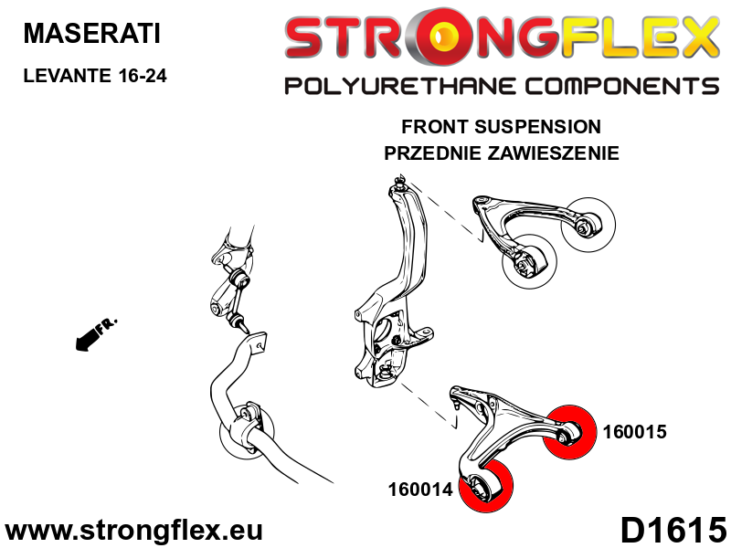 160014A Front lower wishbone – front bush SPORT Sport (Yellow) Maserati Levante (16-24)