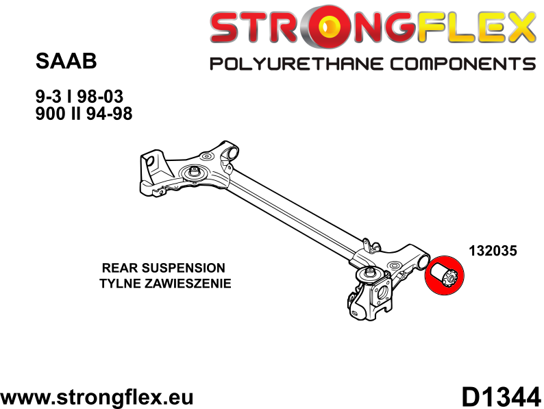 136259A Full suspension bush kit SPORT Sport (Yellow) Saab 9-3 I (98-03) YS3D
