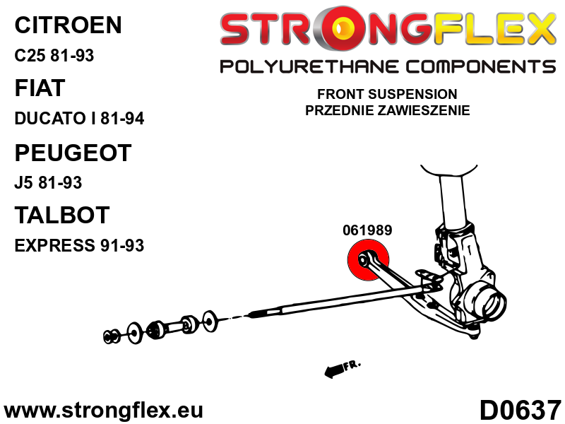 062003A Front wishbone front bush sport SPORT Sport (Yellow) Talbot Express (81-93)
