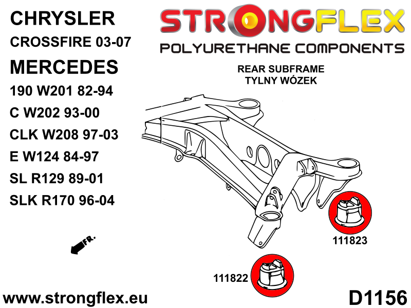 116313B Full suspension bush kit Standard (Red) Mercedes SL R129 (89-01)