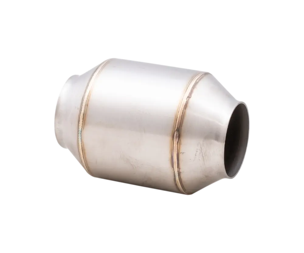 Xforce 2.5" Short Body Metallic High-Flow Racing Catalytic Converter (100cell) - Round