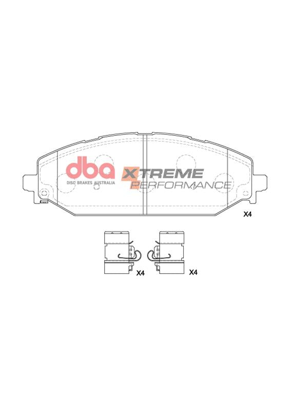 DBA DBA43266S-15195XP - Brake Kit - 4000 Series T3 Slotted & Xtreme Performance Brake Pads (2x DBA43266S+ DB15195XP)