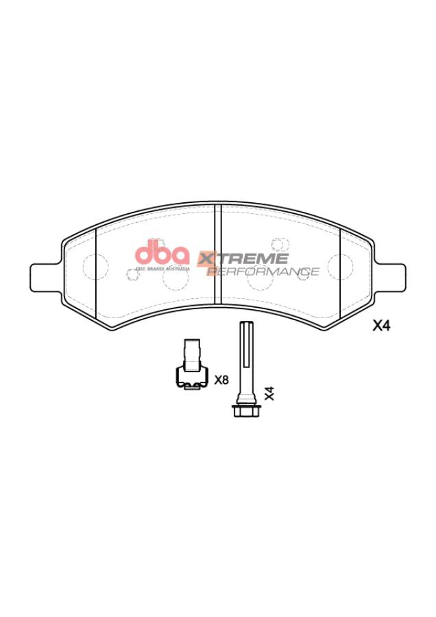 DBA DBA42442S-7991XP - Brake Kit - 4000 Series T3 Slotted & Xtreme Performance Brake Pads (2x DBA42442S+ DB7991XP)