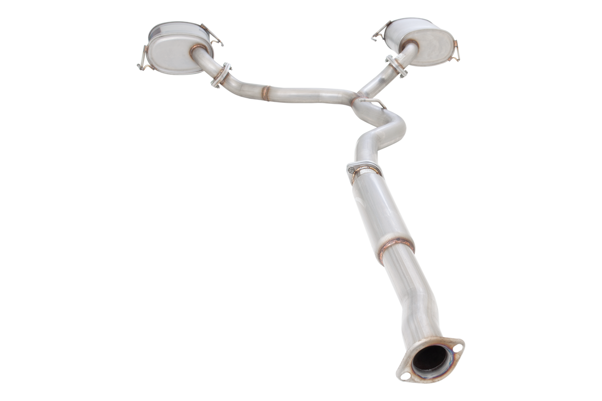 Xforce 3" Cat-Back System with Round Mufflers, 409 Stainless Steel-2