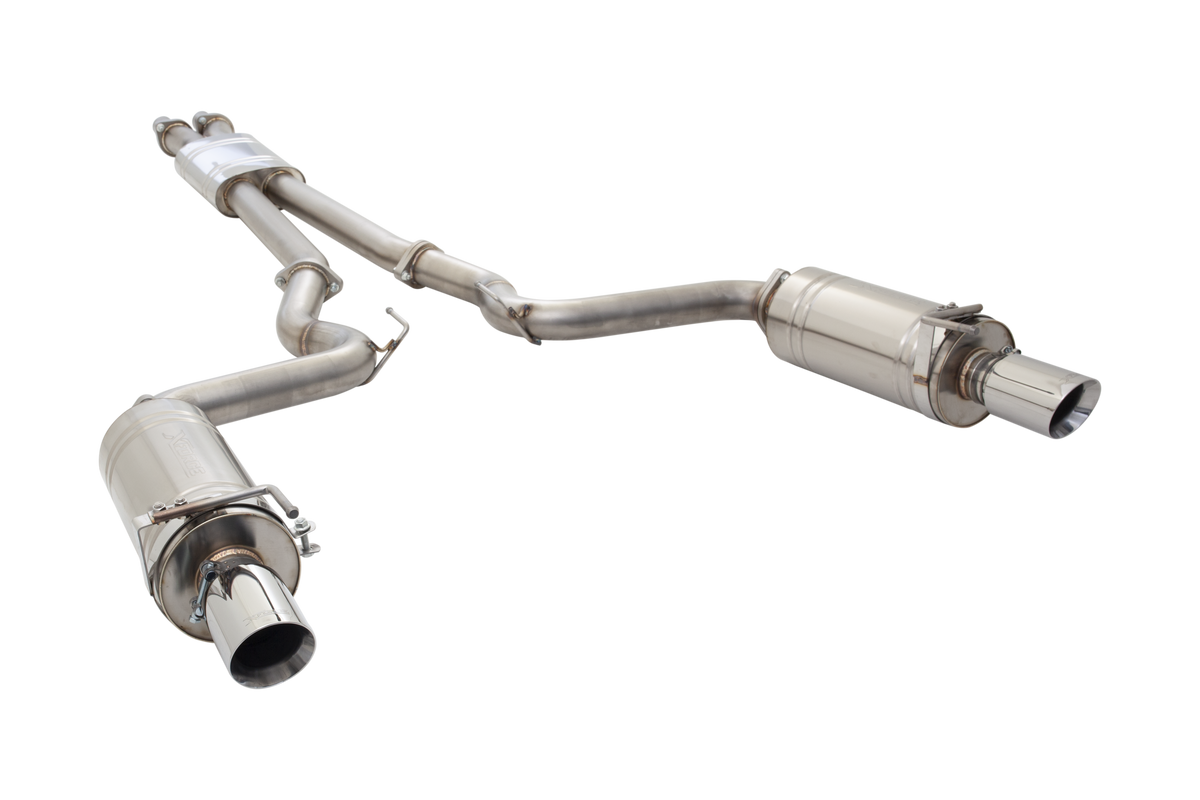 Xforce 3" Cat-Back System with Round Mufflers, 304 Stainless Steel-3