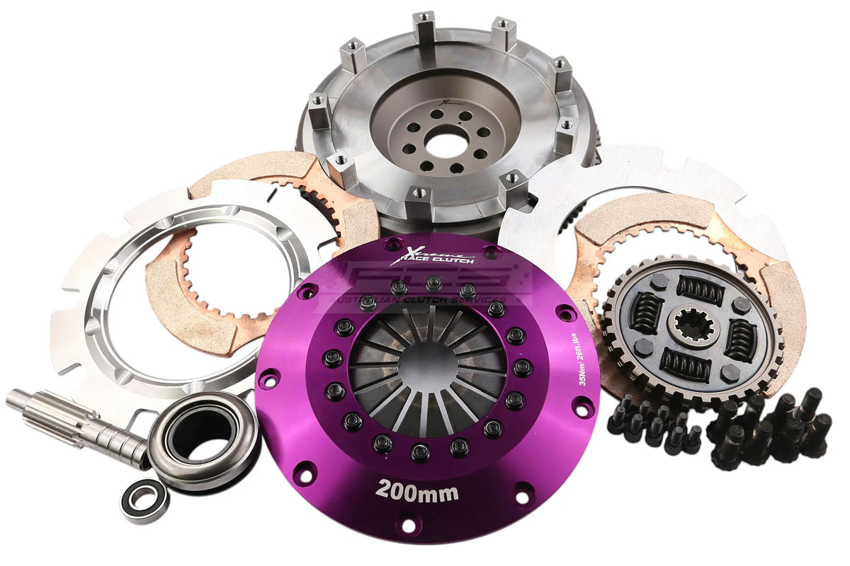 Xtreme Performance - 200mm Sprung Ceramic Twin Plate Clutch Kit Incl Flywheel 1200Nm