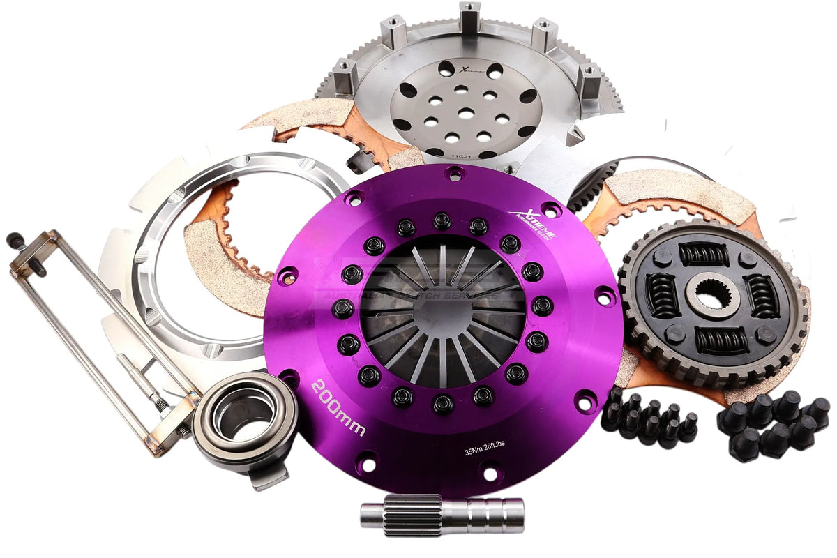 Xtreme Performance - 200mm Sprung Ceramic Twin Plate Clutch Kit Incl Flywheel 1200Nm