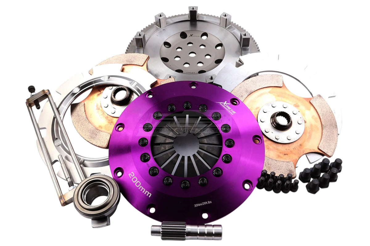 Xtreme Performance - 200mm Rigid Ceramic Twin Plate Clutch Kit Incl Flywheel 1200Nm