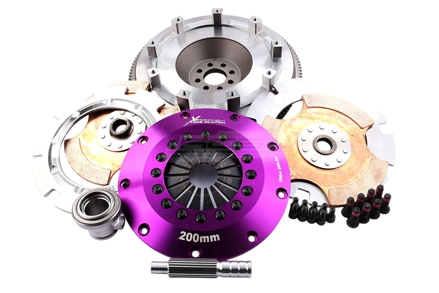 Xtreme Performance - 200mm Rigid Ceramic Twin Plate Clutch Kit Incl Flywheel 1200Nm