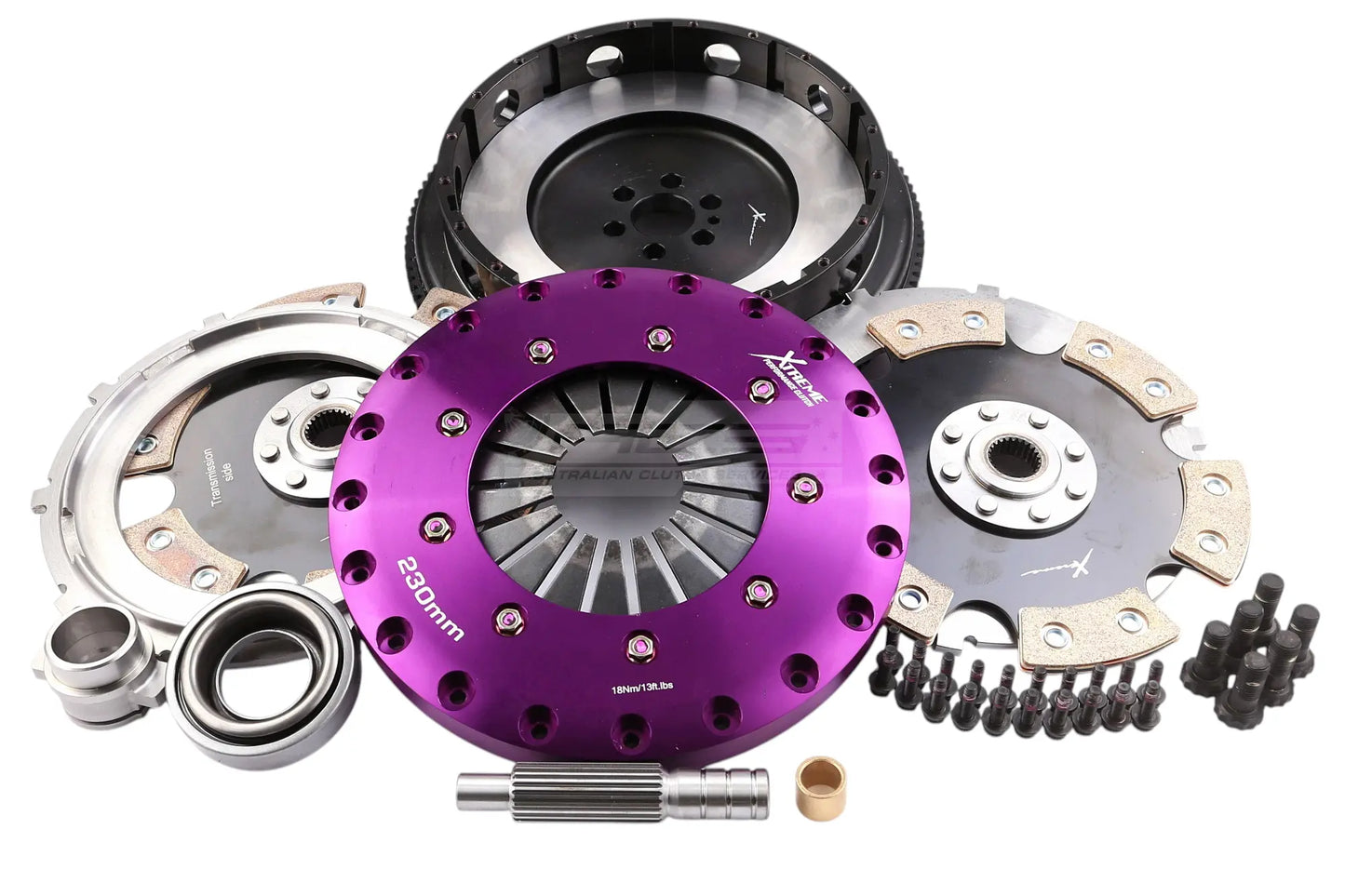 Xtreme Performance - 230mm Rigid Ceramic Twin Plate Clutch Kit Incl Flywheel 1800Nm