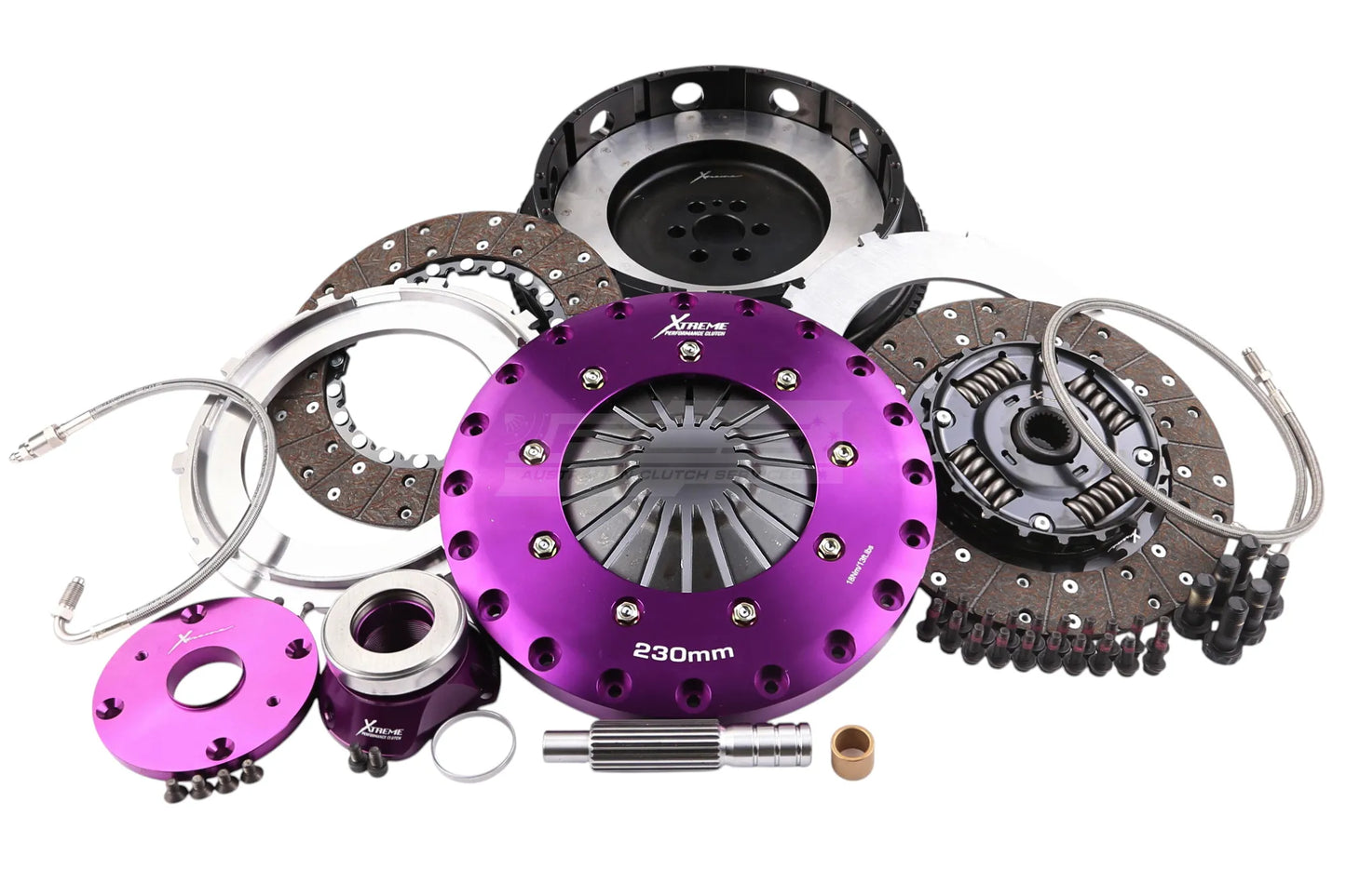 Xtreme Performance - 230mm Sprung hub Organic Twin Plate Clutch Kit Incl Flywheel & CSC 1000Nm