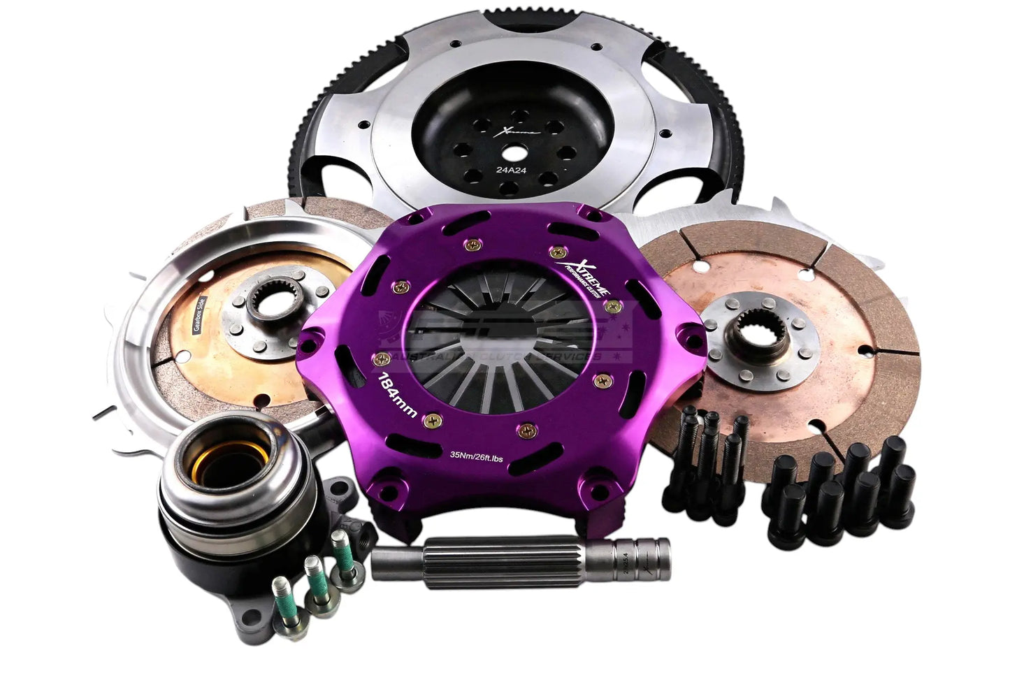 Xtreme Performance - 184mm Rigid Ceramic Twin Plate Clutch Kit Incl Flywheel & CSC 1220Nm