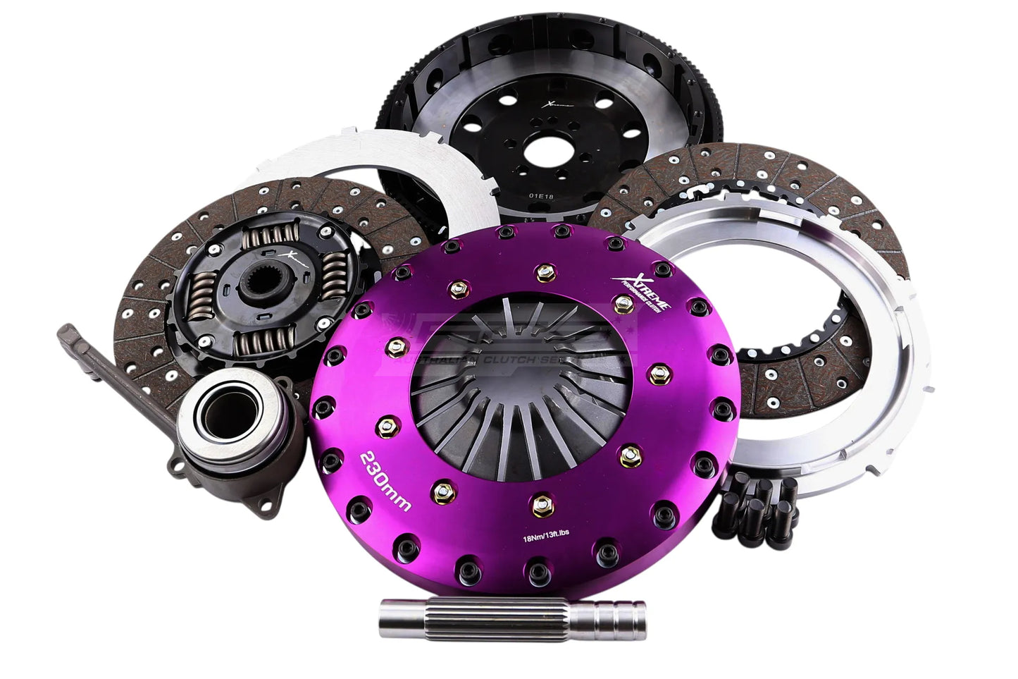 Xtreme Performance - 230mm Sprung hub Organic Twin Plate Clutch Kit Incl Flywheel & CSC 1000Nm (6 bolts)