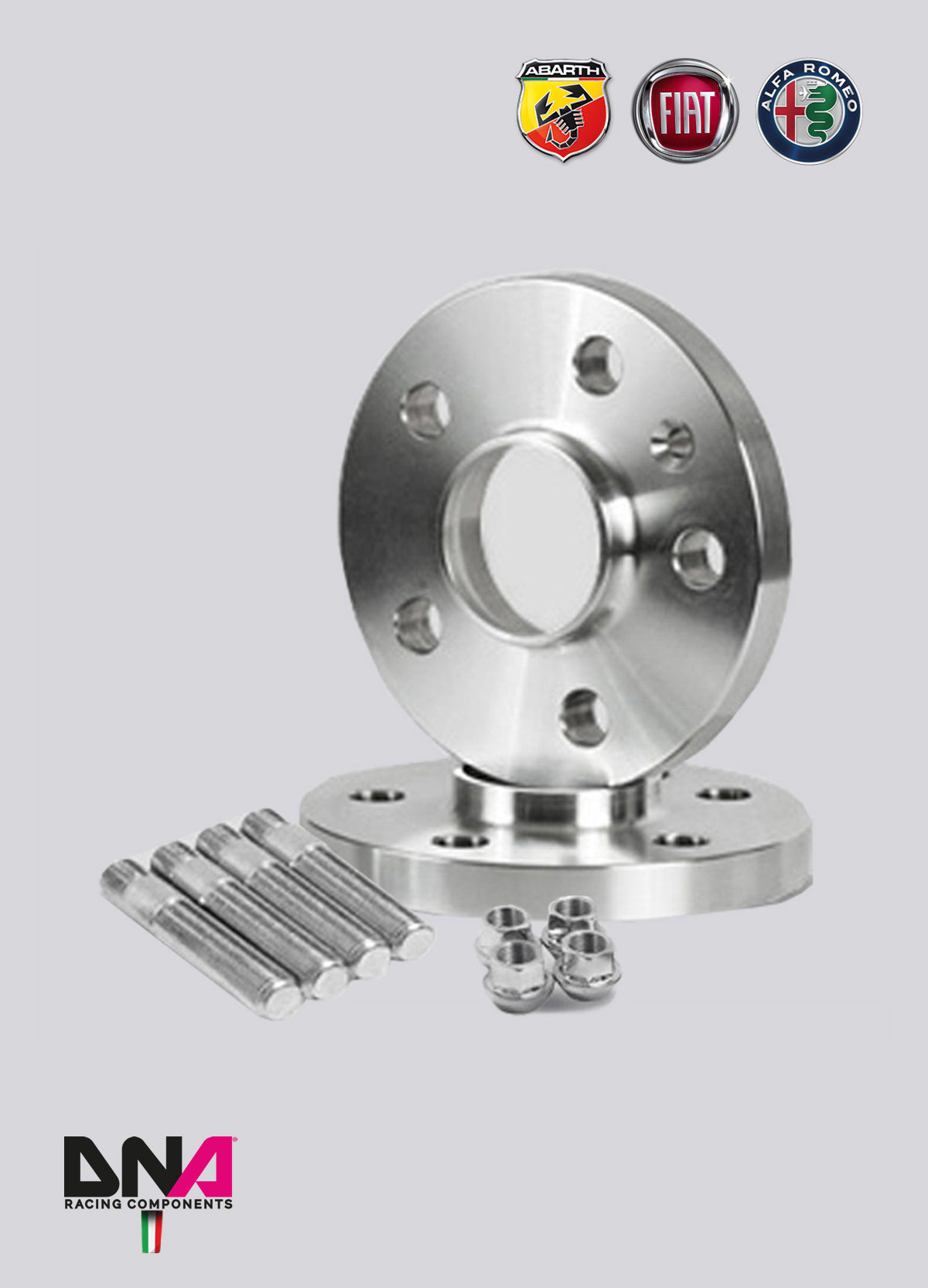 PC0348 Distanziali con prigionieri e dadi DNA Racing 500 Abarth +16mm