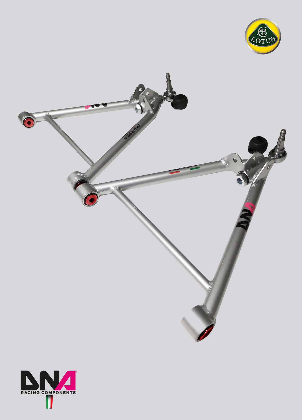 PC0666 Kit trapezi anteriori inferiori DNA Racing per Lotus Elise L4, Lotus Exige L4