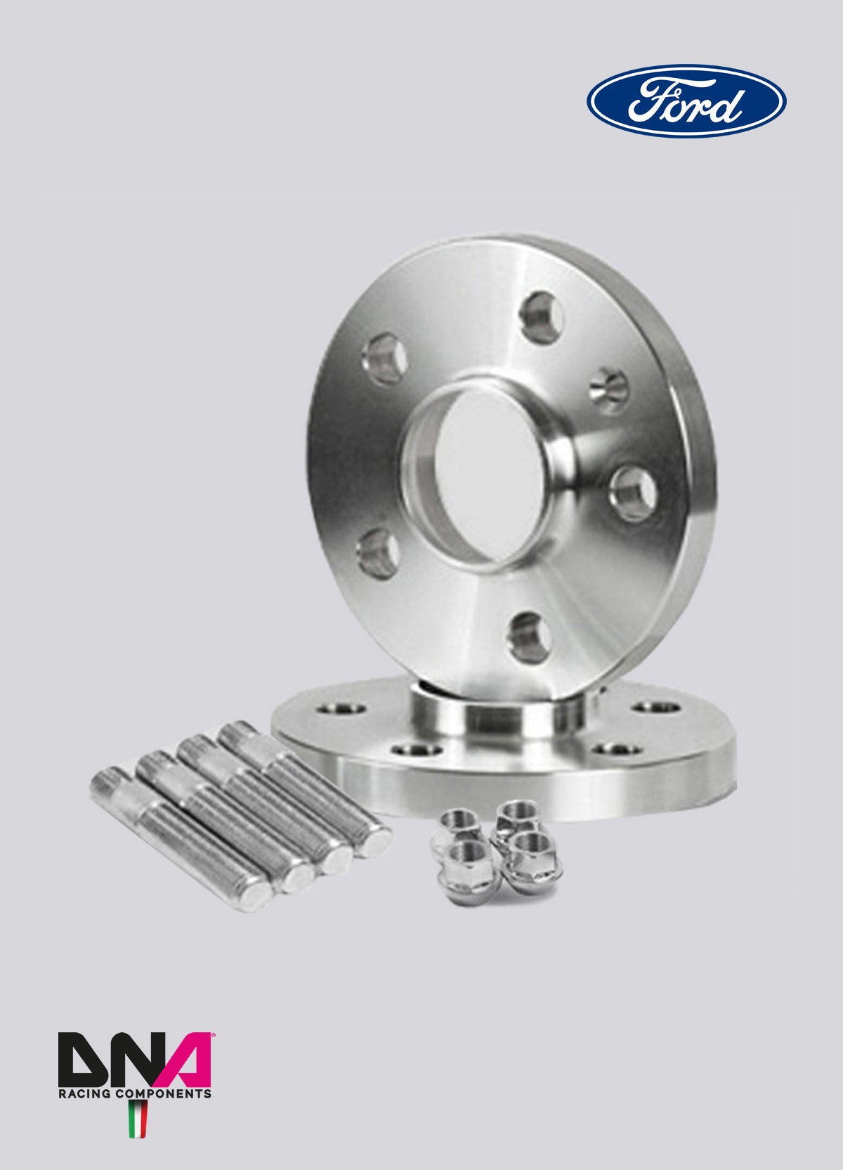 PC1046 Coppia distanziali doppia foratura con viti DNA Racing Ford Fiesta VII +25mm