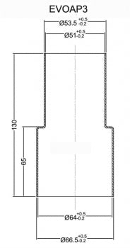 TA Technix exhaust connection adapter from 50mm to 63,5mm Length: 134mm