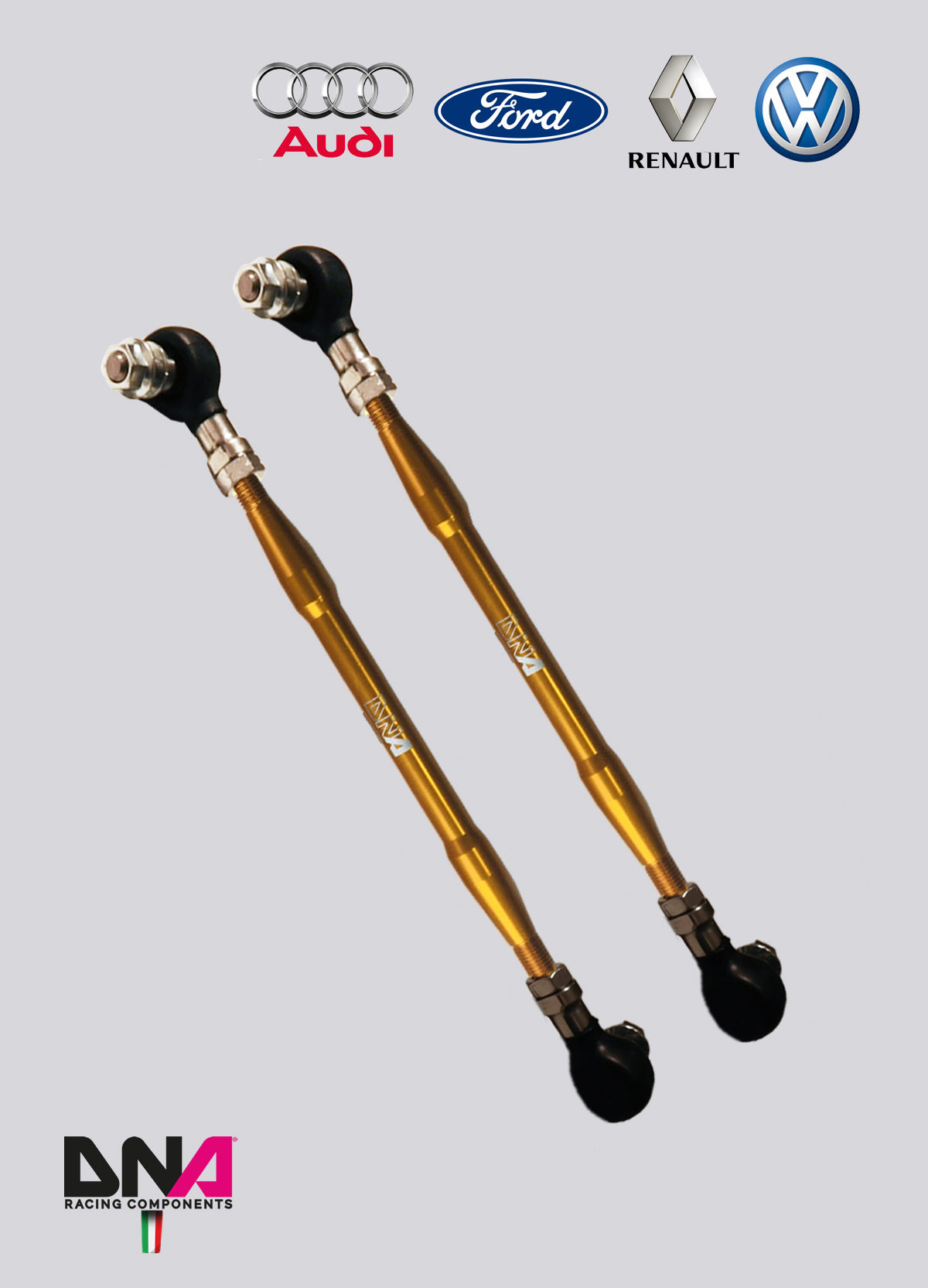 PC1039 Kit tiranti barra antirollio anteriore DNA Racing Ford Fiesta MkVII, Renault Clio IV