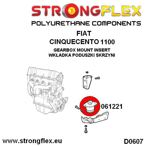 061221A Gearbox mount inserts SPORT Sport (Yellow) Fiat Cinquecento (91-98)