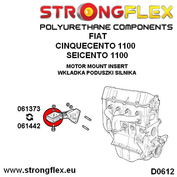 061373A Motor mount inserts (timing gear side) SPORT Sport (Yellow) Fiat Cinquecento (91-98)