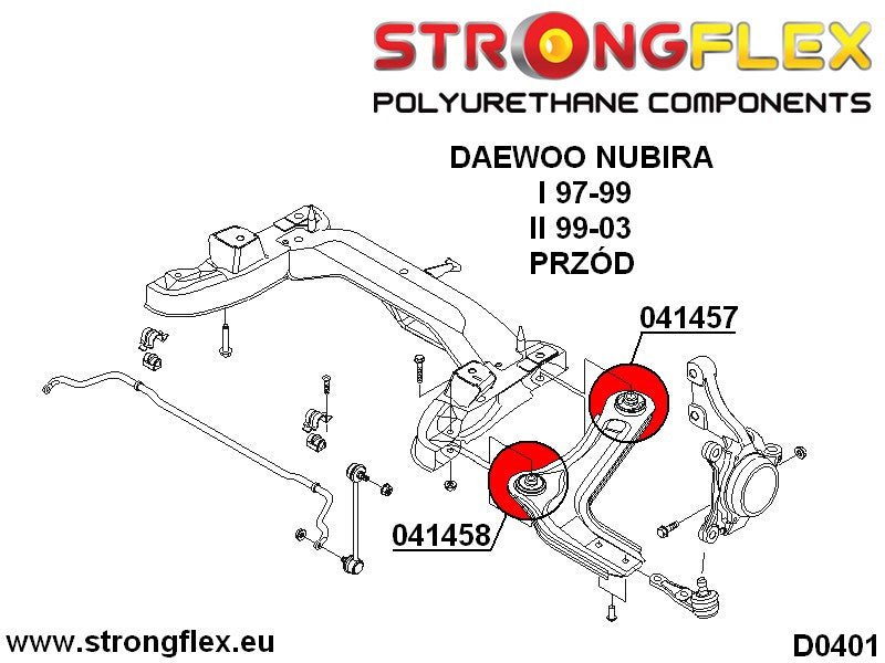 041458A Front wishbone - front bush SPORT Sport (Yellow) Daewoo Nubira I (97-02)