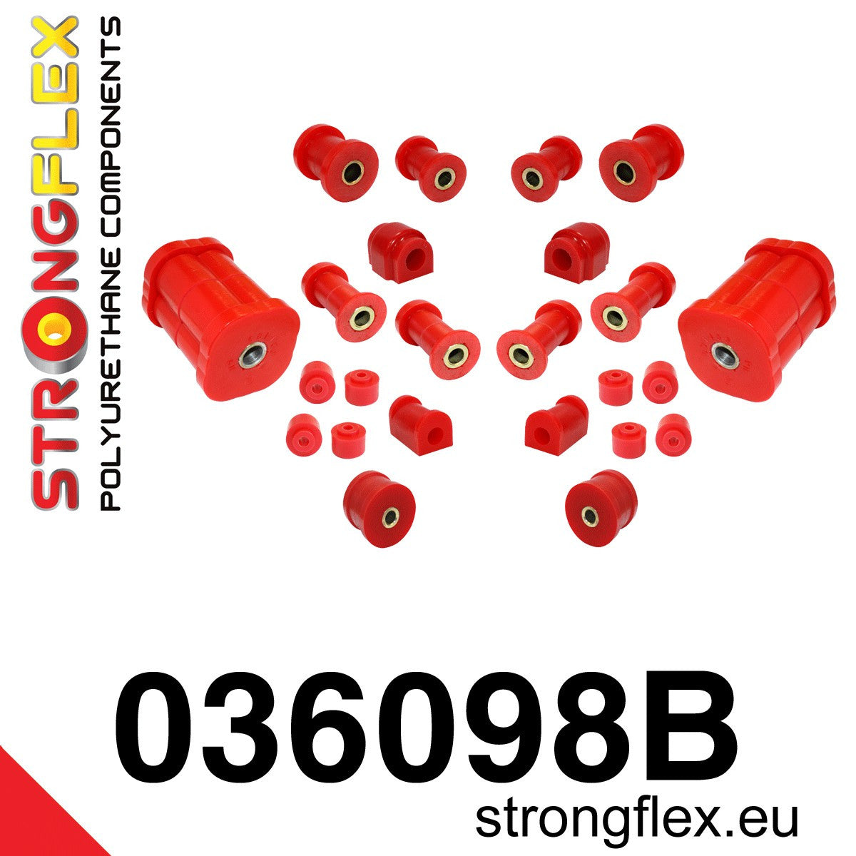 036098B Full suspension polyurethane bush kit Standard (Red) BMW Seria 3 I (75-82) E21