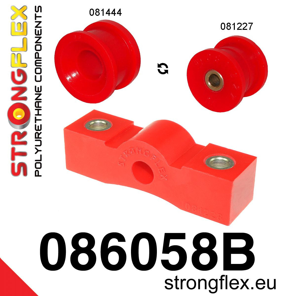 086058B Shift lever stabilizer and extension mounting bush kit Standard (Red) Acura Integra III (93-01) DB6/7/8/9 / DC1/2/4