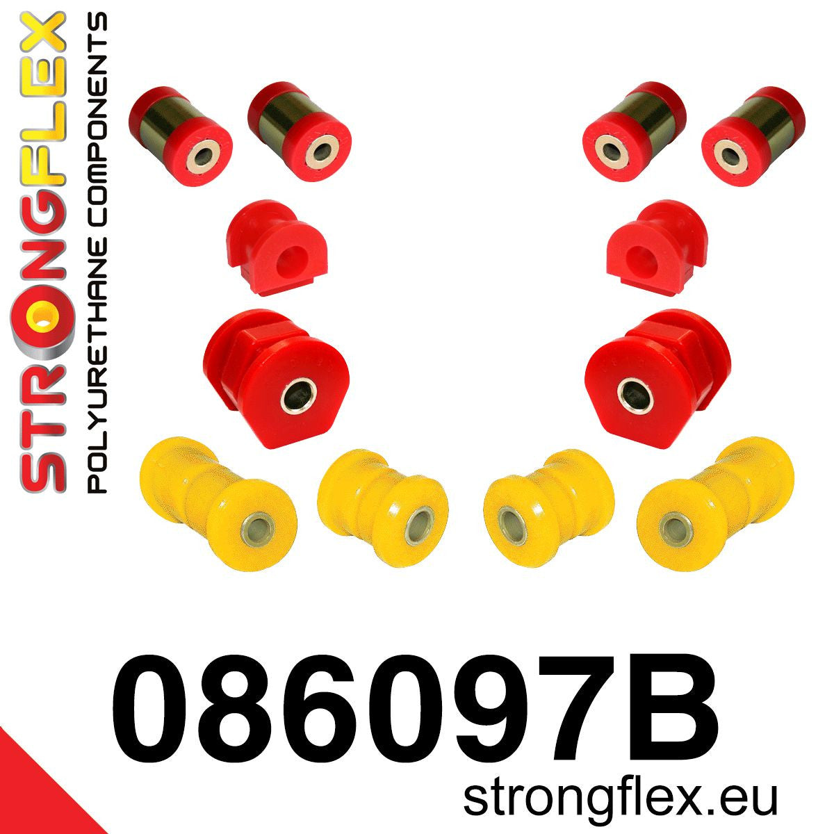 086097B Front suspension bush kit Standard (Red) Honda Civic VI (95-00)