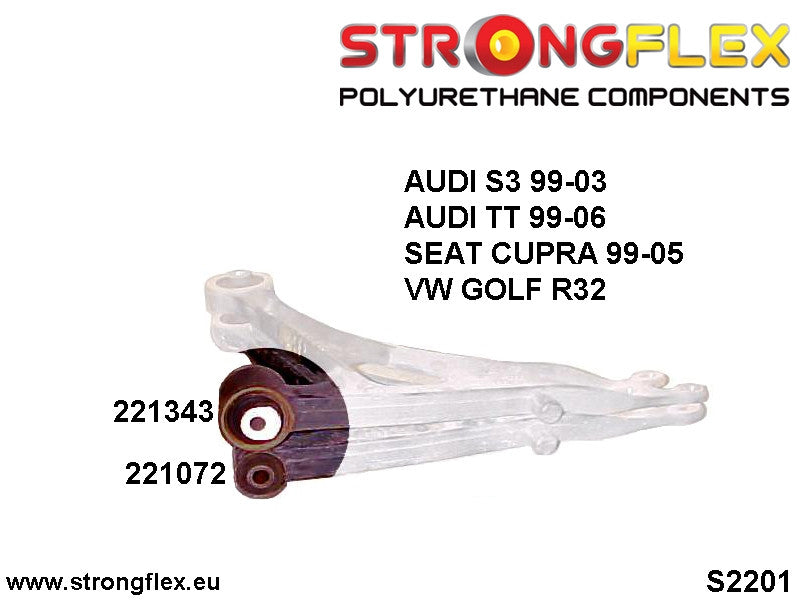 226086B Front suspension bush kit Standard (Red) Audi A3 / S3 / RS3 I (96-03) 8L