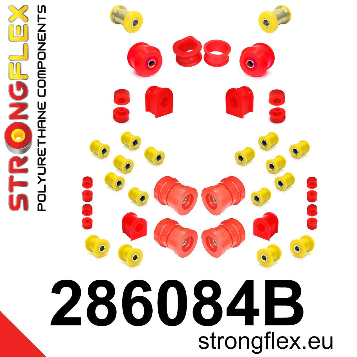 286084B Full suspension bush kit Standard (Red) Nissan S-chassis (180SX / 200SX / 240SX / Silvia) V (88-98) S13