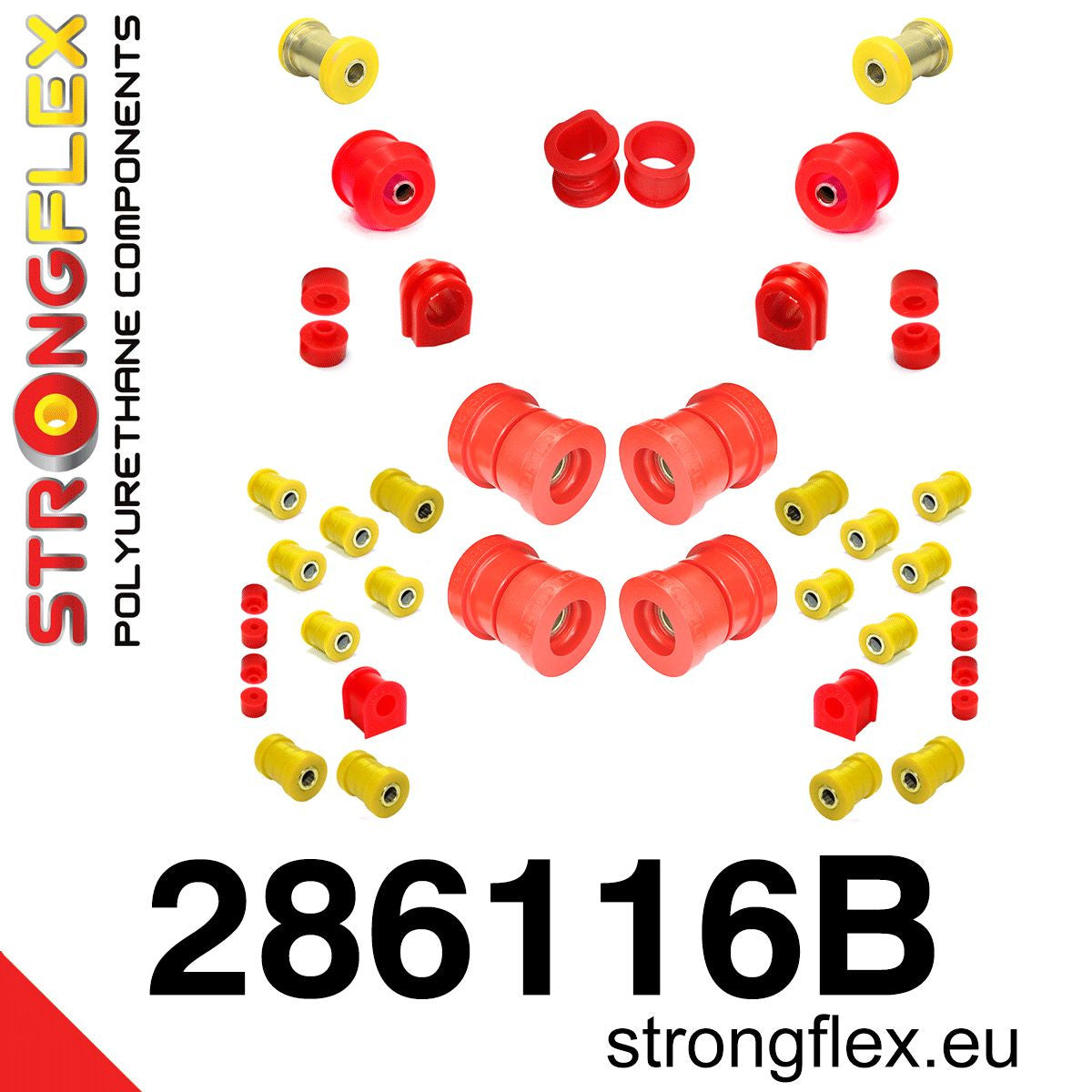 286116B Full suspension bush kit Standard (Red) Nissan S-chassis (180SX / 200SX / 240SX / Silvia) VI (94-99) S14