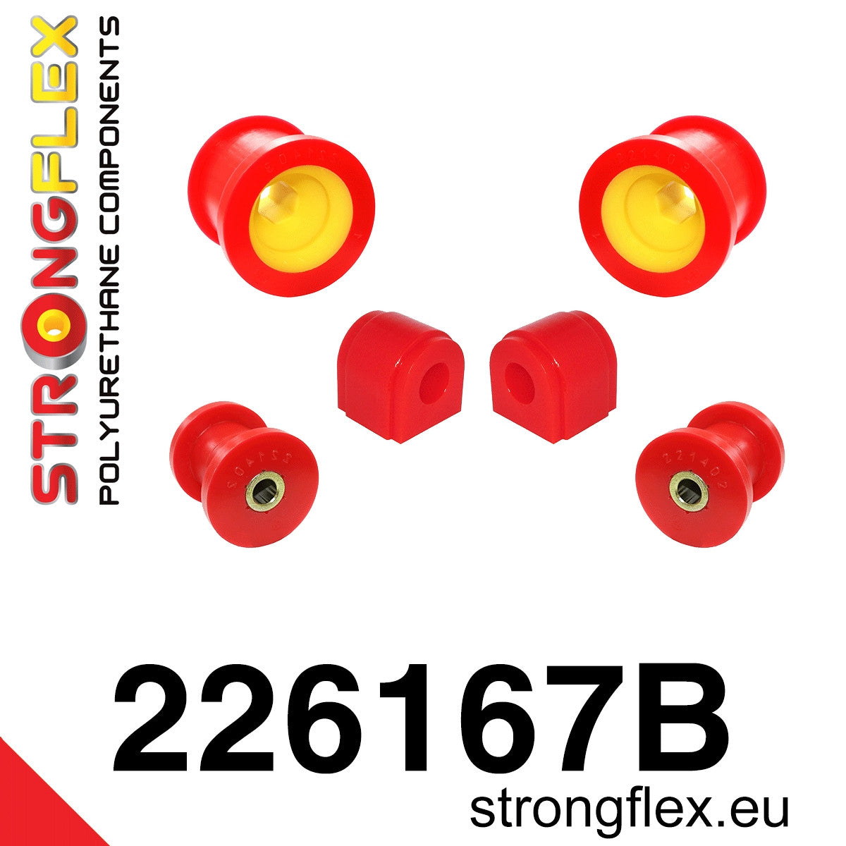 226167B Front suspension bush kit Standard (Red) Audi A3 / S3 / RS3 II (03-13) 8P