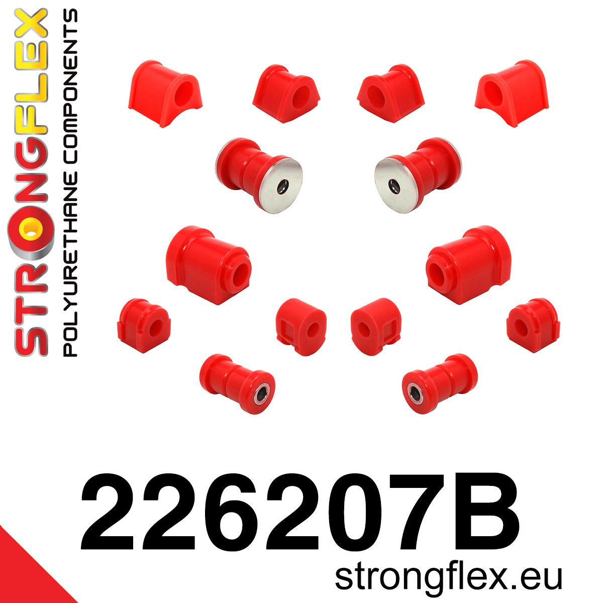 226207B Front suspension and ream beam bush kit Standard (Red) Volkswagen Golf I (74-93) 17