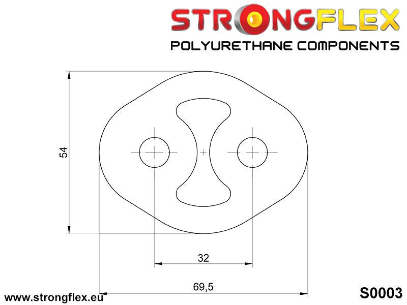 000003B Exhaust mount hanger 32mm Standard (Red) Odboje, Wieszaki tłumika