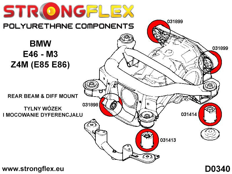 031898A Rear differential - front mount bush M3 SPORT Sport (Yellow) BMW Seria 3 IV (98-07) E46