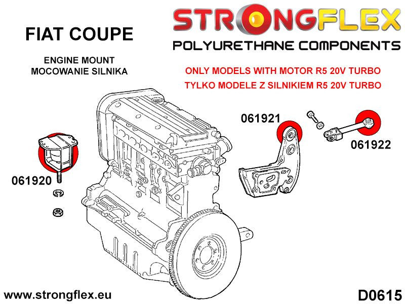 061922B Engine mount Fiat Coupe Turbo R5 220PS Standard (Red) Fiat Coupé (93-00)