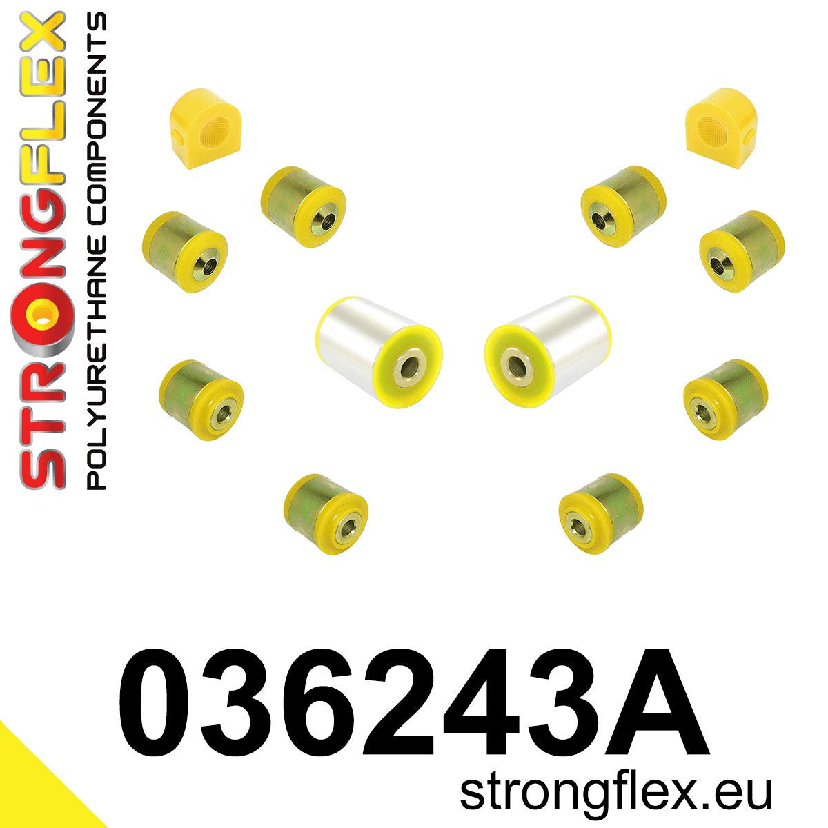 036243A Rear suspension bush kit SPORT Sport (Yellow) BMW Seria 1 I (04-13) E81 / E82 / E87 / E88