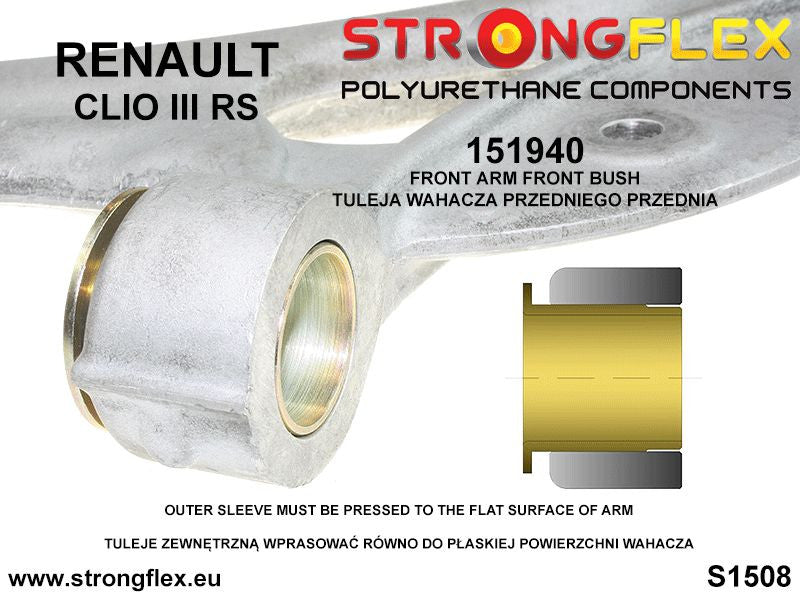 151940A Front control arm - front bush SPORT Sport (Yellow) Renault Clio III (05-12)